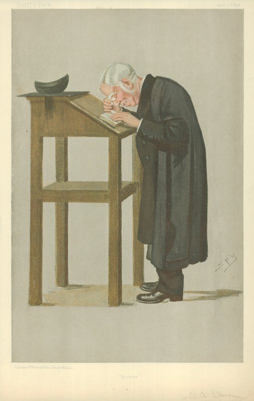 Mr WA Spooner, Spooner, 21 Nisan 1898, Vanity Fair çizgi filmi by Leslie Matthew Ward