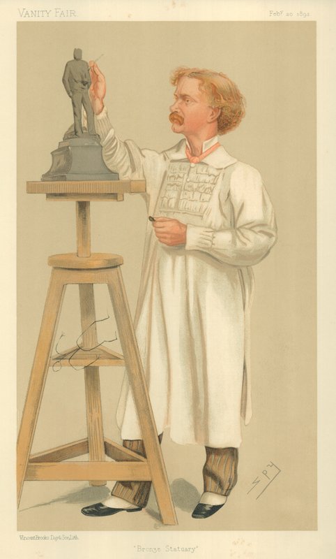 Bay William Hamo Thornycroft, Bronz Heykel, 20 Şubat 1892, Vanity Fair karikatürü by Leslie Matthew Ward