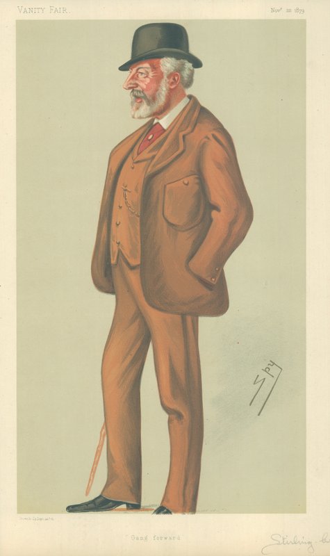 Bay William Stuart Stirling-Crawfurd, Çete ileri, 22 Kasım 1879, Vanity Fair karikatürü by Leslie Matthew Ward