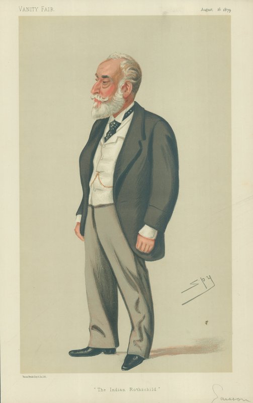 Sir Albert Abdallah David Sassoon, The Indian Rothschild, 16 Ağustos 1879, Vanity Fair karikatürü by Leslie Matthew Ward