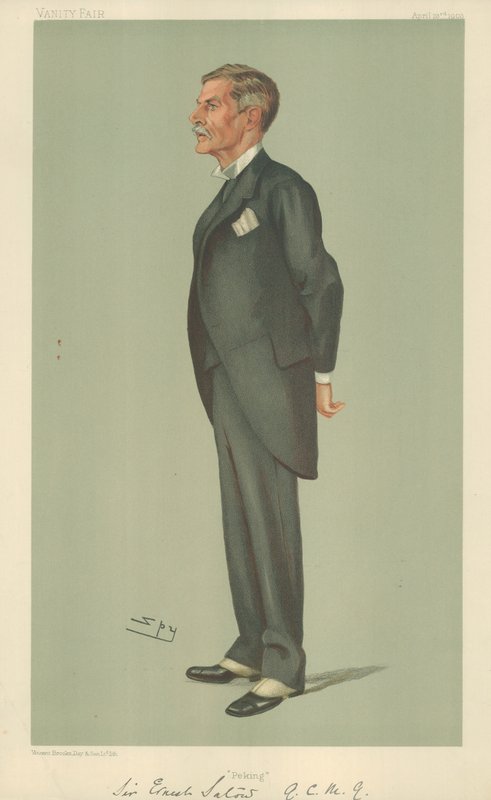 Sir Ernest Satow, Pekin, 23 Nisan 1903, Vanity Fair karikatürü by Leslie Matthew Ward