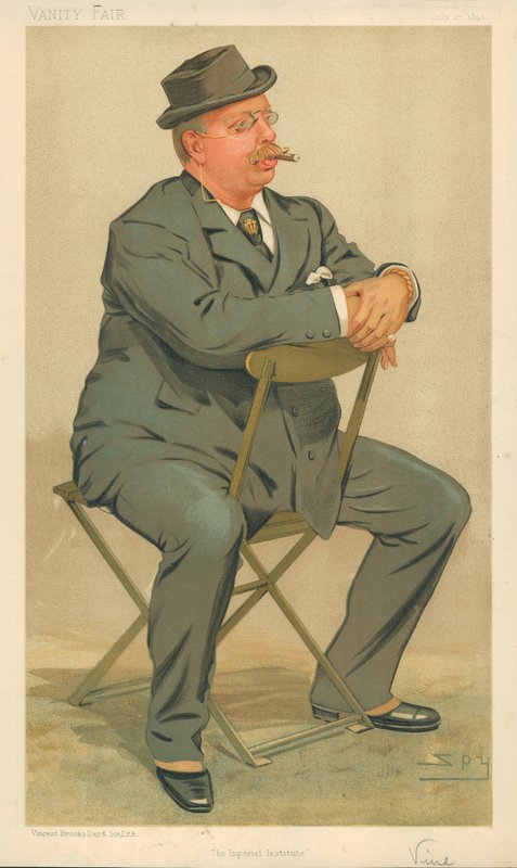Sir J. R. S. Vine, The Imperial Institute, 27 Temmuz 1893, Vanity Fair karikatürü by Leslie Matthew Ward