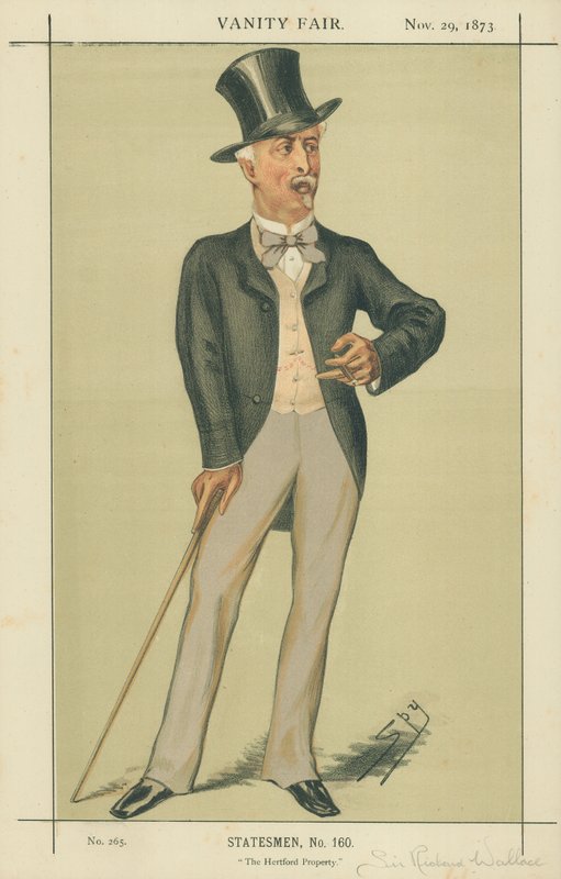 Sir Richard Wallace, Hertford Mülkü, 29 Kasım 1873, Vanity Fair karikatürü by Leslie Matthew Ward