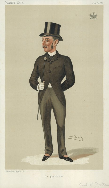 Zetland Kontu, bir beyefendi, 31 Temmuz 1886, Vanity Fair karikatürü by Leslie Matthew Ward