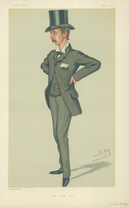 Hon Edward Stanhope Milletvekili, Genç adam, 12 Nisan 1879, Vanity Fair karikatürü by Leslie Matthew Ward