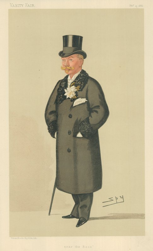 Hon Harry Tyrwhitt-Wilson, Gülün Yanında, 13 Şubat 1886, Vanity Fair karikatürü by Leslie Matthew Ward