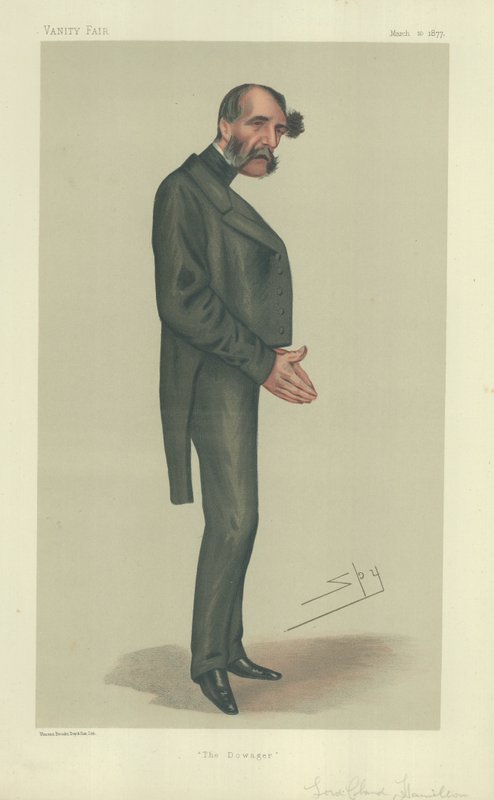 Doğru Lord Claud Hamilton, Dowager, 'Vanity Fair'den bir çizim, 10 Mart 1877 by Leslie Matthew Ward