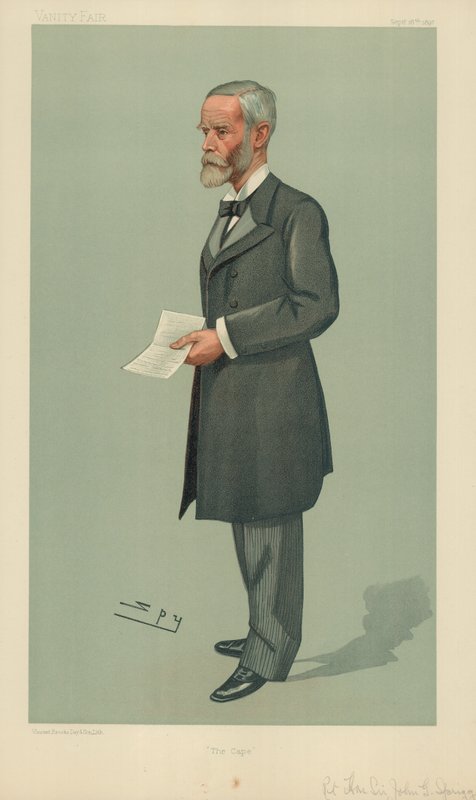 The Right Hon Sir John Gordon Sprigg, The Cape, 16 Eylül 1897, Vanity Fair karikatürü by Leslie Matthew Ward