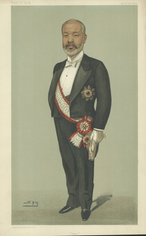 Viscount Tadasu Hayashi (colour litho) by Leslie Matthew Ward