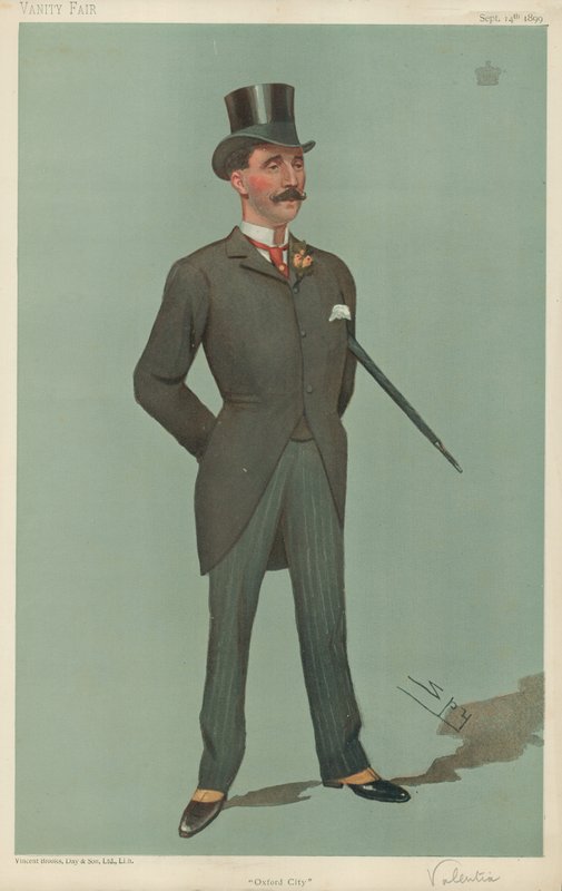 Vikont Valentia, Oxford City, 14 Eylül 1899, Vanity Fair karikatürü by Leslie Matthew Ward
