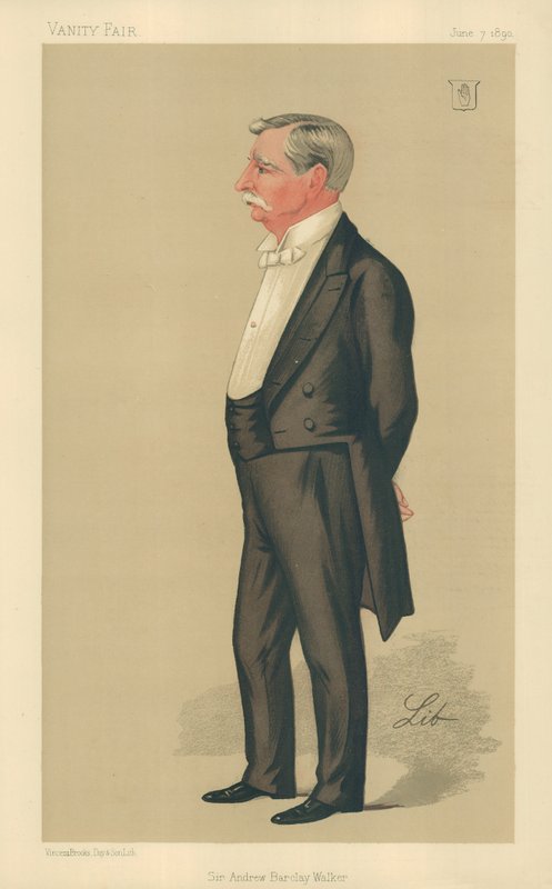 Sir Andrew Barclay Walker, 7 Haziran 1890, Vanity Fair karikatürü by Liborio Prosperi