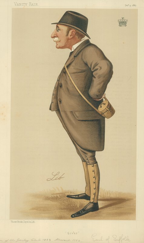 Suffolk ve Berkshire Kontu, Dover, 31 Aralık 1887, Vanity Fair karikatürü by Liborio Prosperi