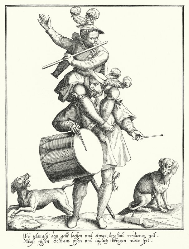 Davulcu ve Fifer (gravür) by Lorenz Strauch