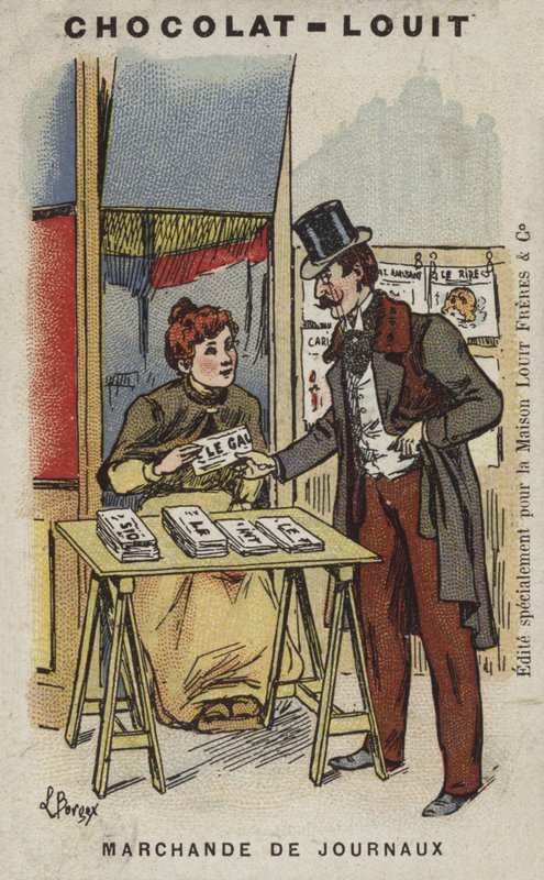 Gazete satıcısı (chromolitho) by Louis Borgex