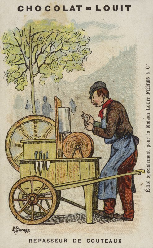 Bıçaklı ütü makinesi (chromolitho) by Louis Borgex