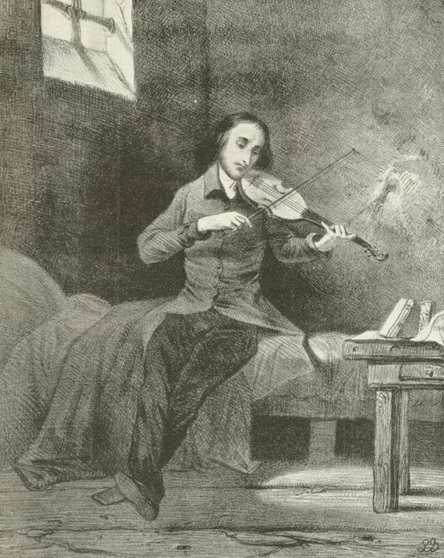 Paganini in Prison (gravure) by Louis Boulanger