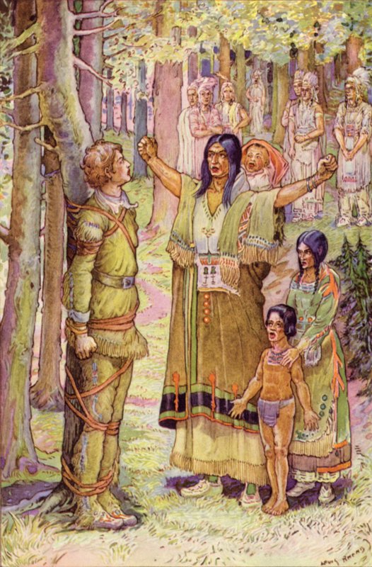 Çığlıklarıyla ormanın kemerlerini halka yaptı by Louis John Rhead