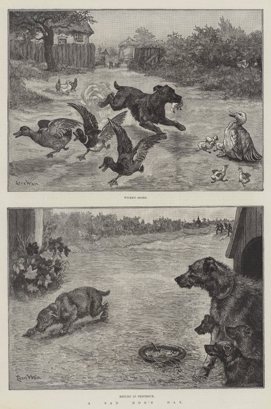Hüzünlü Bir Köpeğin Günü by Louis Wain