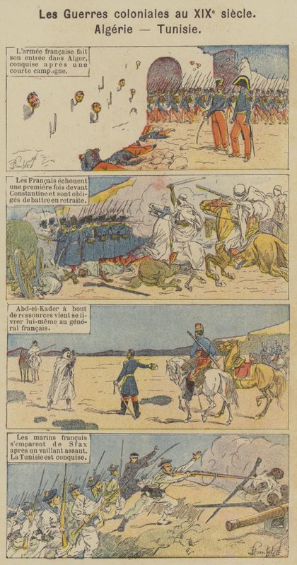 19. yüzyılda Sömürge Savaşları, Cezayir, Tunus (renkli taş) by Louis Charles (after) Bombled