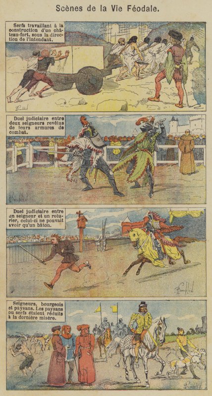 Scenes de la Vie Feodale (renkli taş) by Louis Charles (after) Bombled