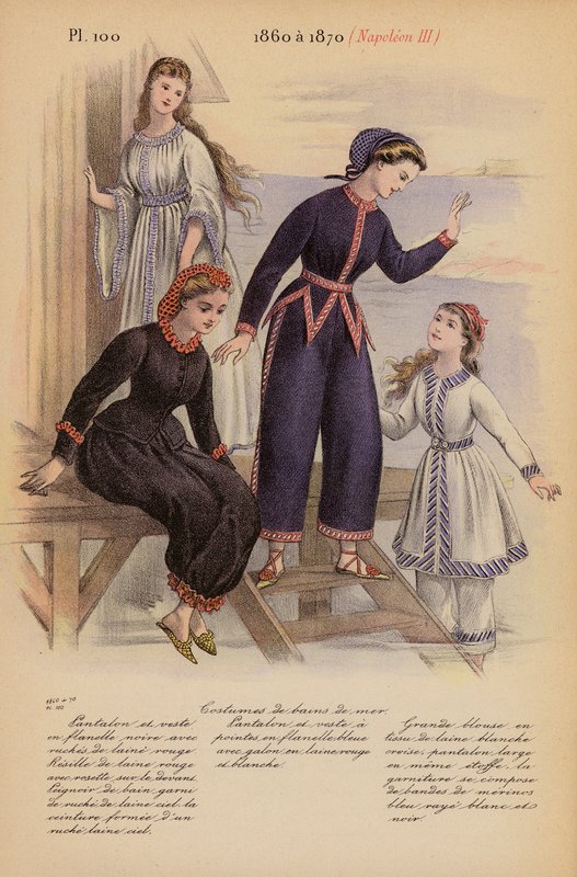 Fransız modası: 1860 a 1870, Napolyon III (renkli litografi) by Louis Colas