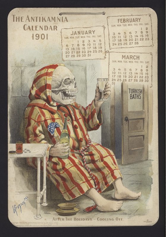 Antikamnia Takvimi için İllüstrasyon, 1901 by Louis Crucius or Crusuius