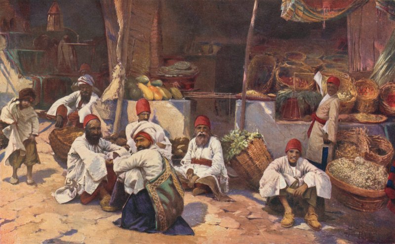 Bir Pers Dükkanı (renkli taş) by Louis Fairfax Muckley