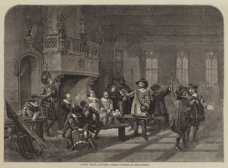 Belediye Binası, Brugge by Louis Haghe