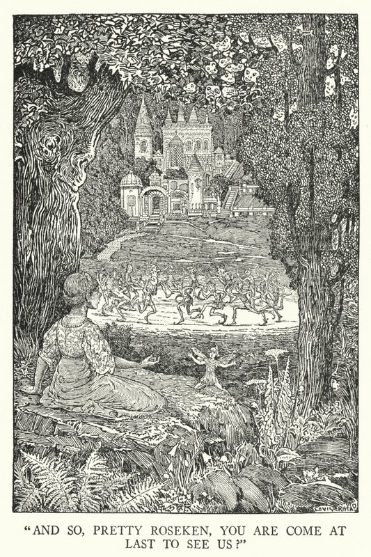 "Yani güzel Roseken, sonunda bizi görmeye mi geldin?" (lito) by Louis John Rhead