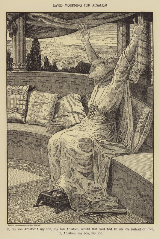 David Abşalom için yas tutuyor by Louis John Rhead