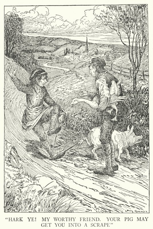 "Dikkat edin! Değerli arkadaşım, domuzunuz sizi bir sıyrık içine sokabilir" (lito) by Louis John Rhead