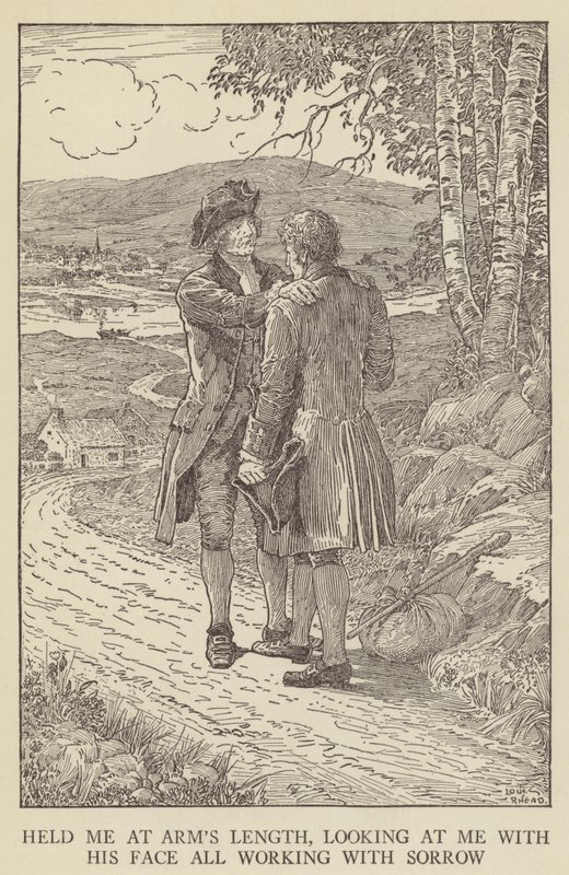 Robert Louis Stevenson tarafından Kaçırılanlar için İllüstrasyon by Louis John Rhead