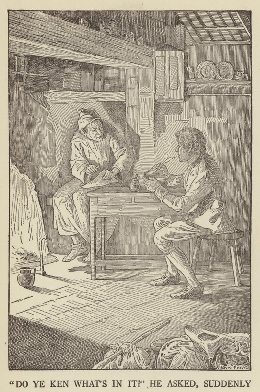 Robert Louis Stevenson tarafından Kaçırılanlar için İllüstrasyon by Louis John Rhead