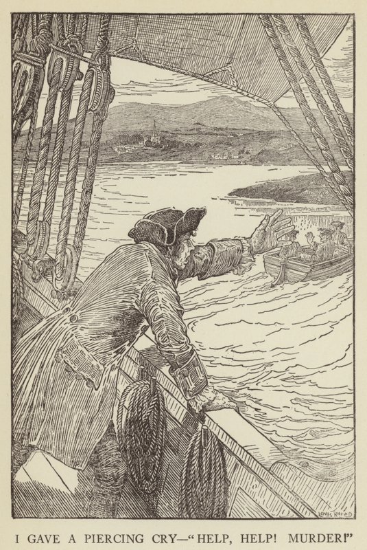 Robert Louis Stevenson tarafından Kaçırılanlar için İllüstrasyon by Louis John Rhead
