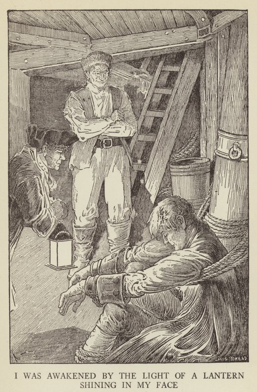 Robert Louis Stevenson tarafından Kaçırılanlar için İllüstrasyon by Louis John Rhead