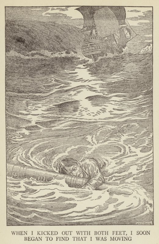 Robert Louis Stevenson tarafından Kaçırılanlar için İllüstrasyon by Louis John Rhead