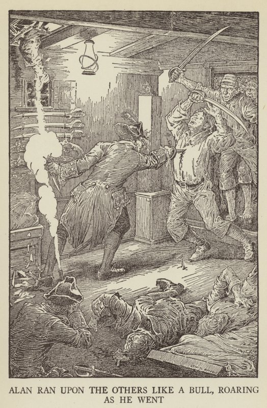 Robert Louis Stevenson tarafından Kaçırılanlar için İllüstrasyon by Louis John Rhead