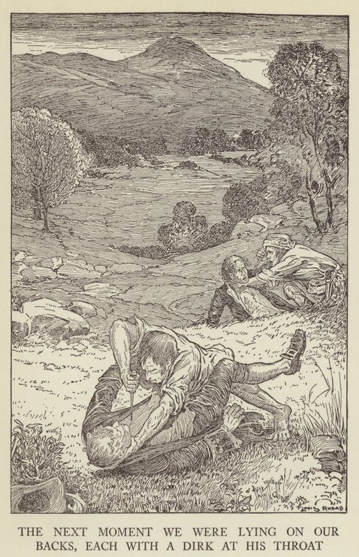 Robert Louis Stevenson tarafından Kaçırılanlar için İllüstrasyon by Louis John Rhead