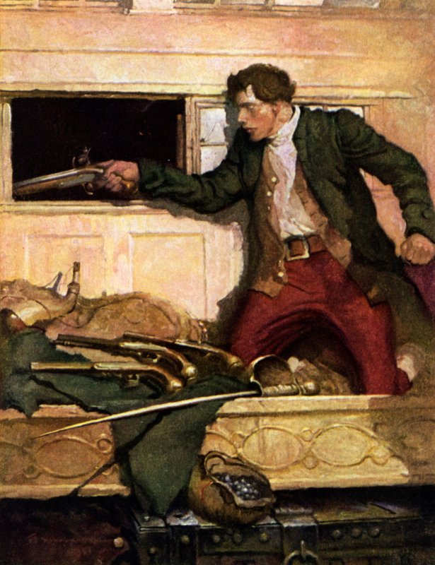 Robert Louis Stevenson tarafından Kaçırılanlar için İllüstrasyon by Louis John Rhead