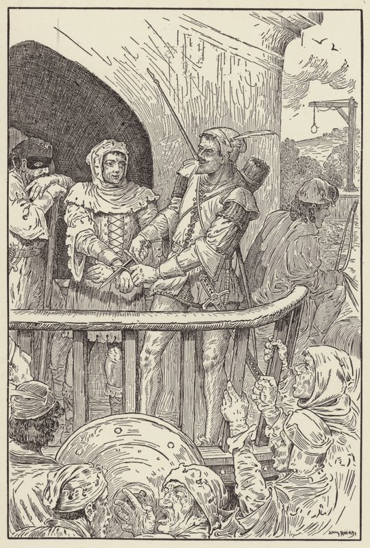 Küçük John alelacele Will Stutelys tahvillerini kesti by Louis John Rhead