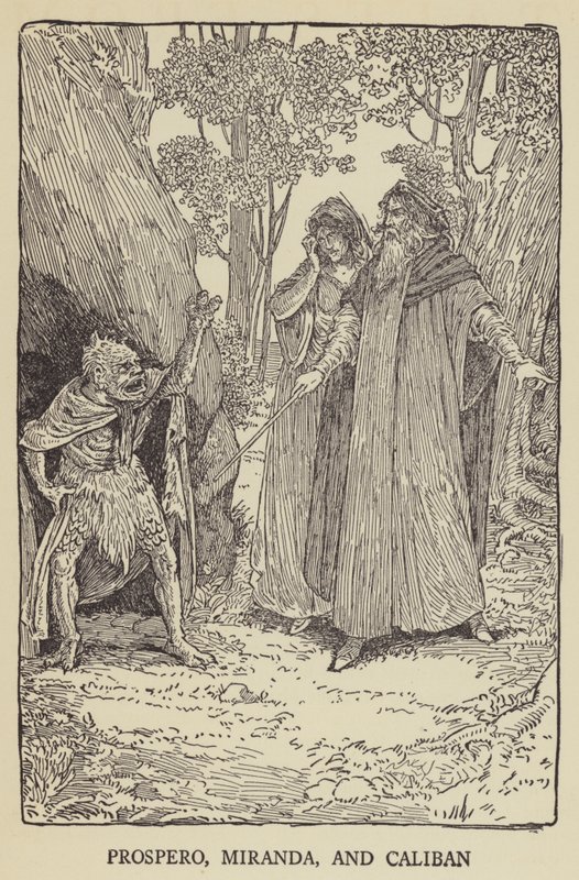 Prospero, Miranda ve Caliban by Louis John Rhead