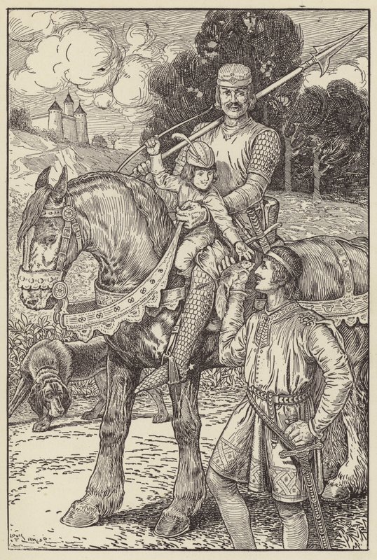 Robert kendi küçük yayı ile sincaplara ateş ederdi. by Louis John Rhead