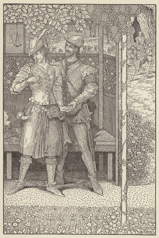 Robin Hood ve Marian çardaklarında by Louis John Rhead