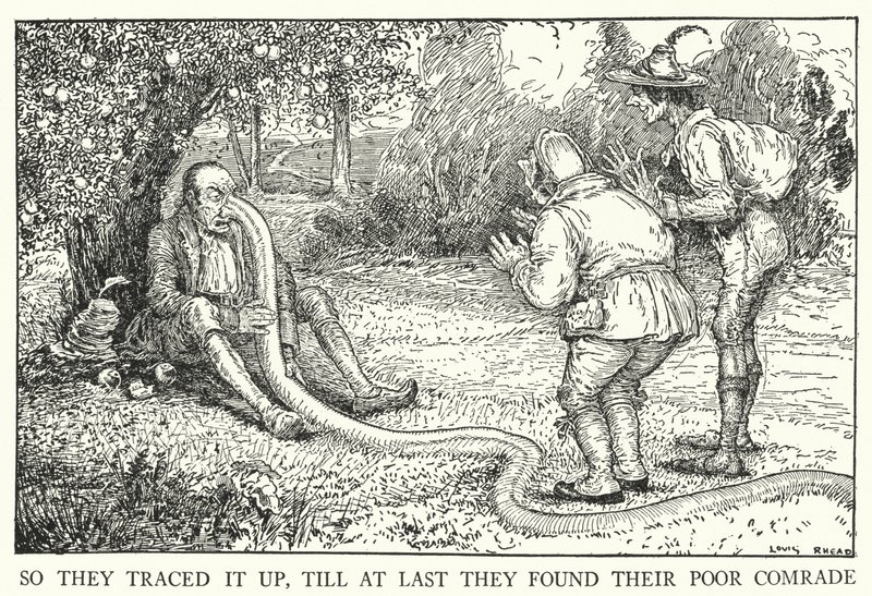 Böylece, sonunda zavallı yoldaşlarını (lito) bulana kadar izini sürdüler. by Louis John Rhead