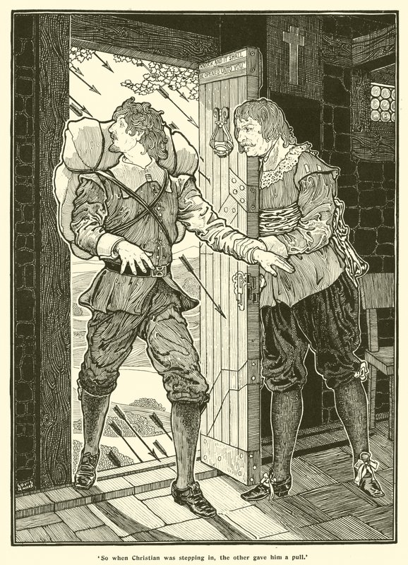 Böylece Christian araya girerken, diğeri ona bir Çekme Yaptı (gravür) by Louis John Rhead