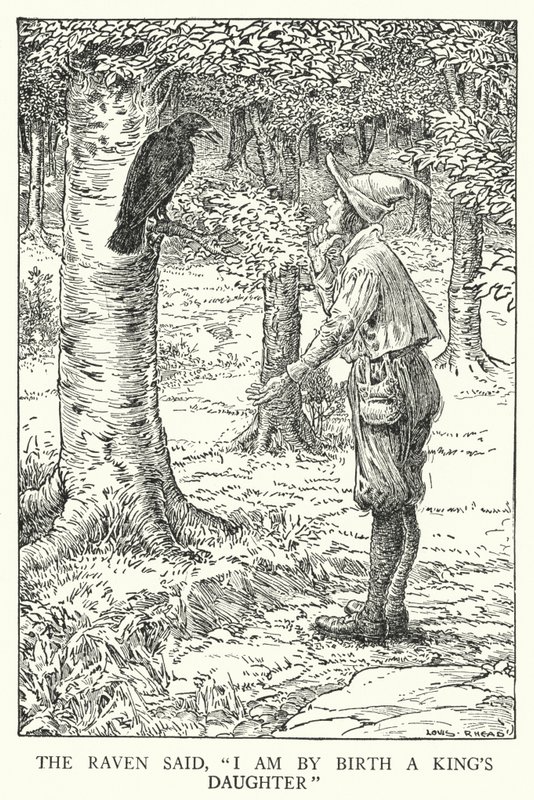 Kuzgun, "Ben doğuştan bir kralın kızıyım" dedi. by Louis John Rhead