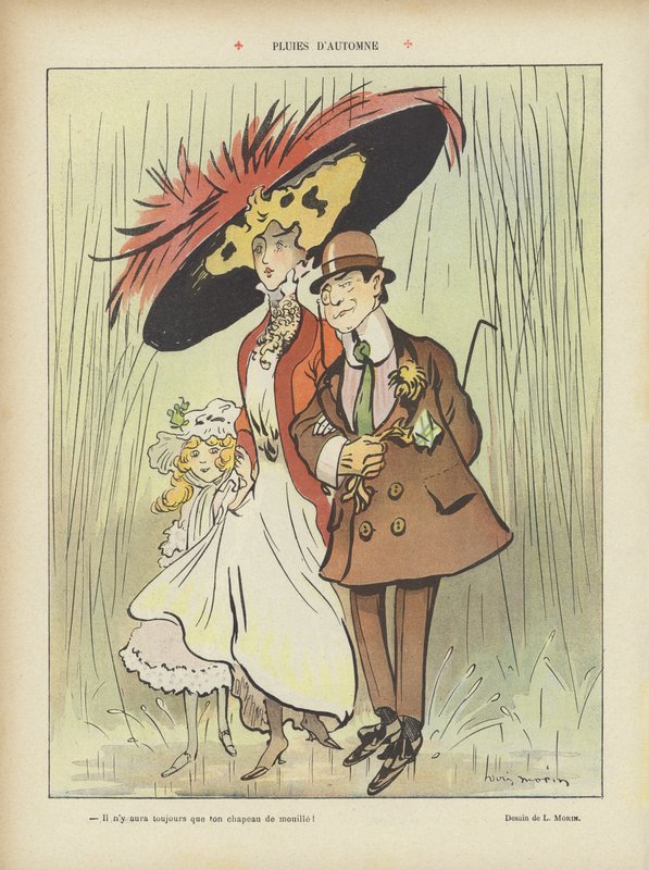 Sonbahar yağmurları. Le Rire için İllüstrasyon by Louis Morin