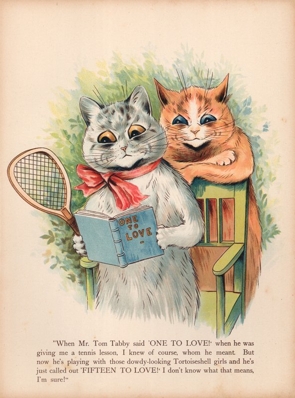 Louis Wain Kedileri (kromolitho) by Louis Wain