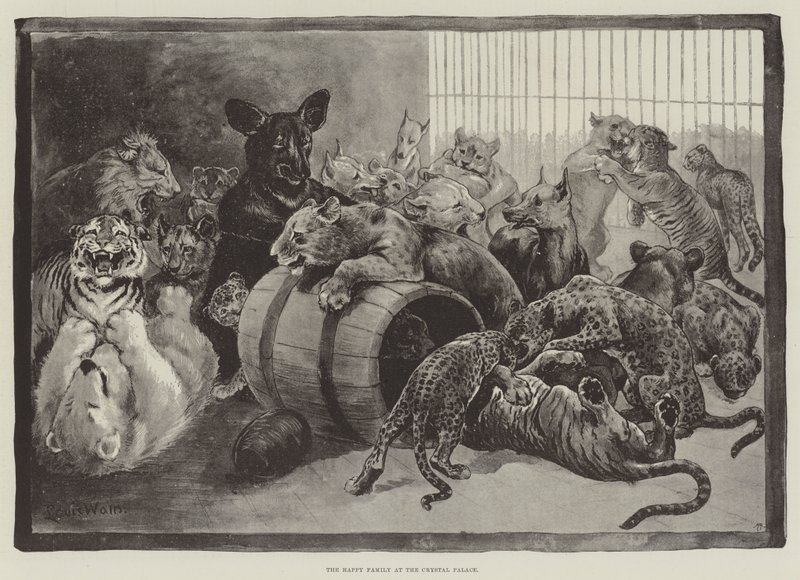 Kristal Saray'daki Mutlu Aile by Louis Wain