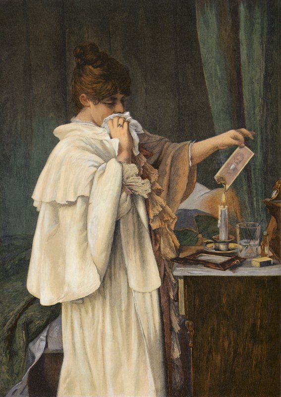quot;Her Yerdequot;, Sevgilisi bittikten sonra sevgilisinin portresini yakan kız (renkli litho) by Louise Max Ehrler
